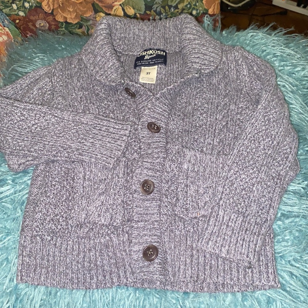 Old man grey cable knit sweater sz 4T